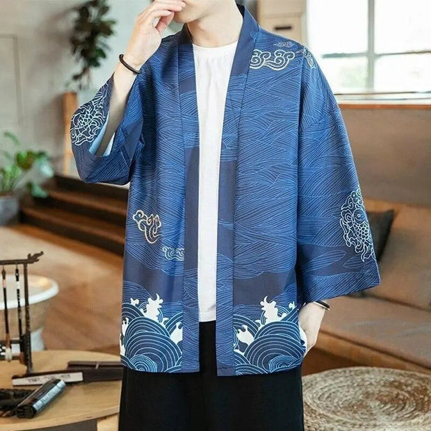 Navy Blue Kimono Jacket &