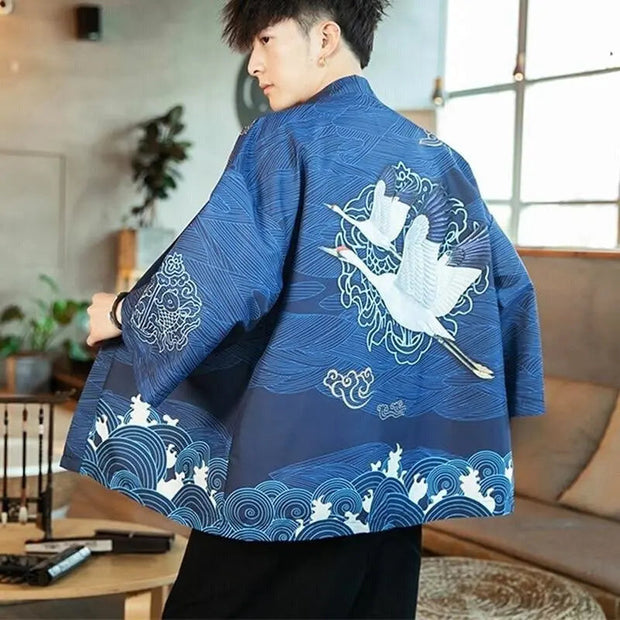 Navy Blue Kimono Jacket &