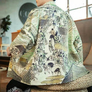 The printed kimono jacket with a traditional japanese print