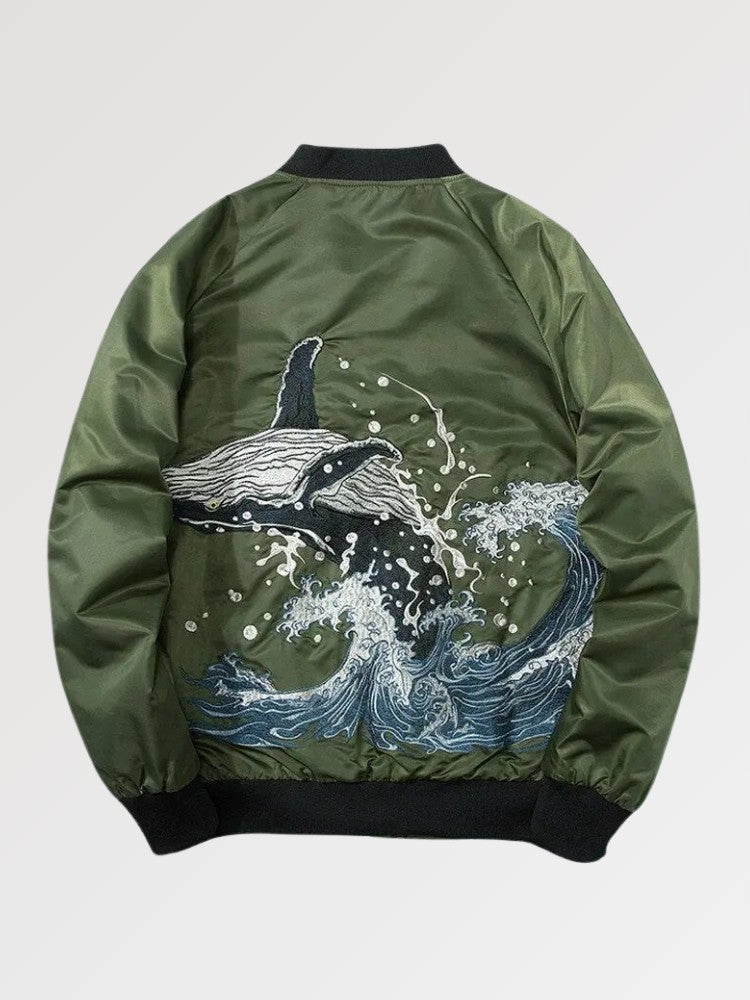 Red Japanese Bomber Jacket 'The Whale'