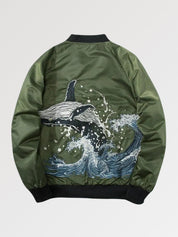 Red Japanese Bomber Jacket 'The Whale'