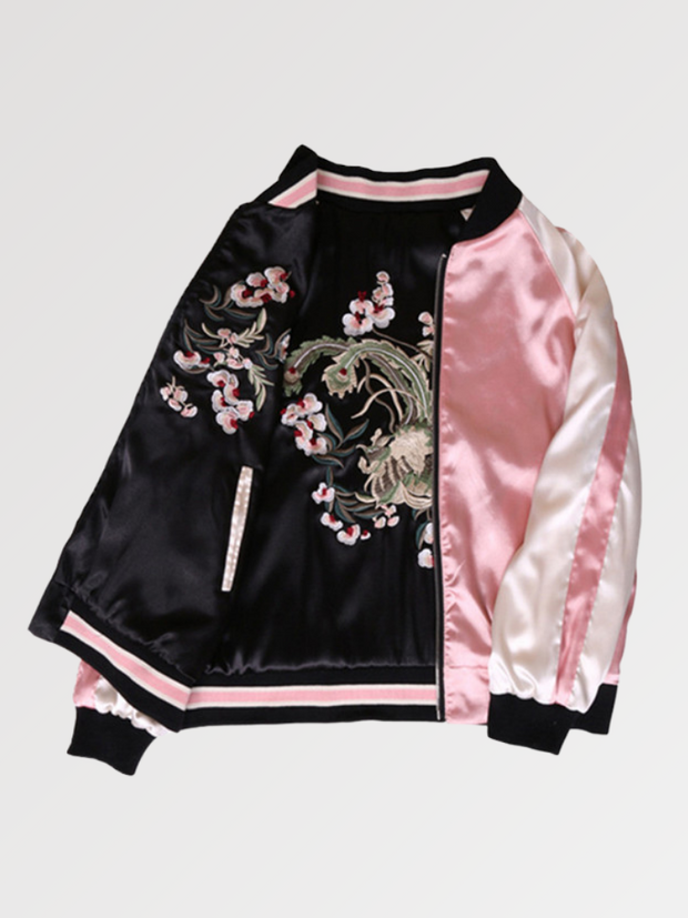 Finalize your outfit of the day with the reversible bomber jacket