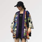 Women's skull kimono jacket in bright colors