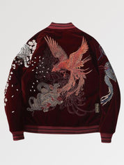 Sukajan bomber jacket representing the 4 legendary animals of Japan