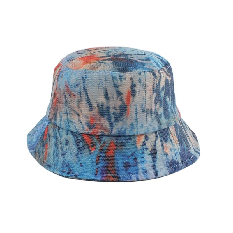 Detail of tie dye pattern on Harajuku bucket hat — Tokyo cotton, anthropologie tie dye bucket hat alternative