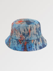 Tie dye bucket hat in blue and orange — Harajuku Tokyo shibori cotton, urban outfitters tie dye bucket hat alternative