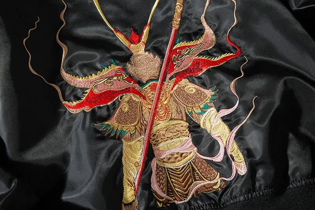 Adopt the vintage japanese bomber jacket, a unique piece embroidered in a traditional style