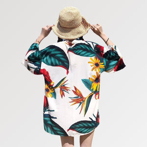 White Floral Kimono 'Tropical'