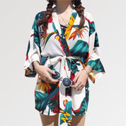 White Floral Kimono 'Tropical'